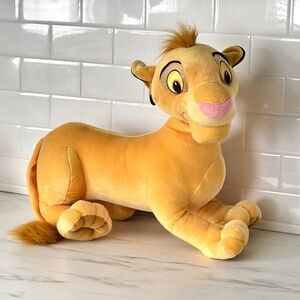 VINTAGE Jumbo Disney Lion King Simba Plush Stuffed Animal 2002 Hasbro XL Toy EUC